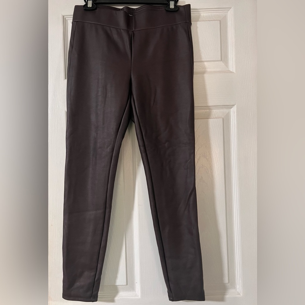 Loft imitation leather pants — burgundy plum color